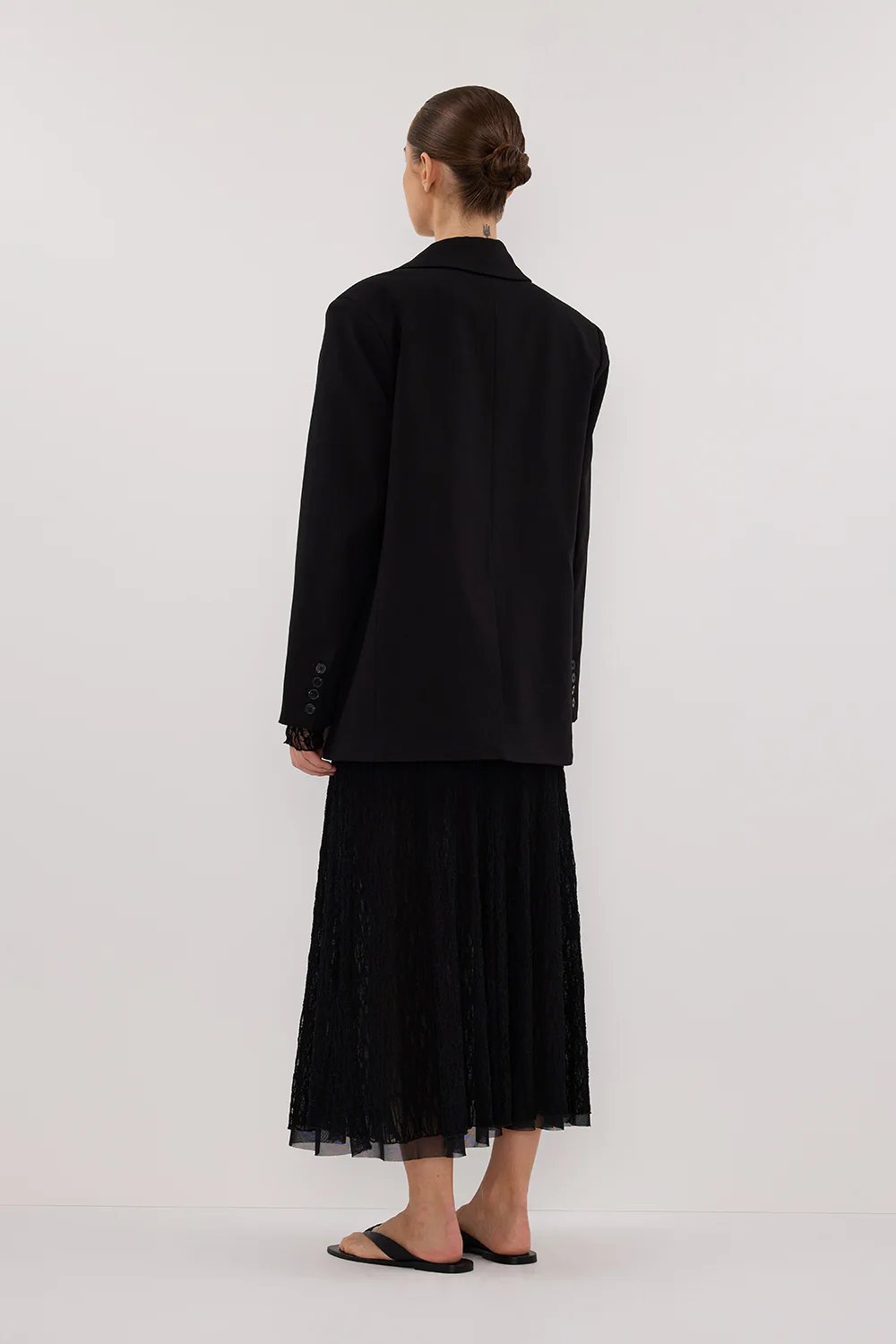 LIZZIE BLACK LACE LONG SLEEVE MAXI DRESS - Yukikoi