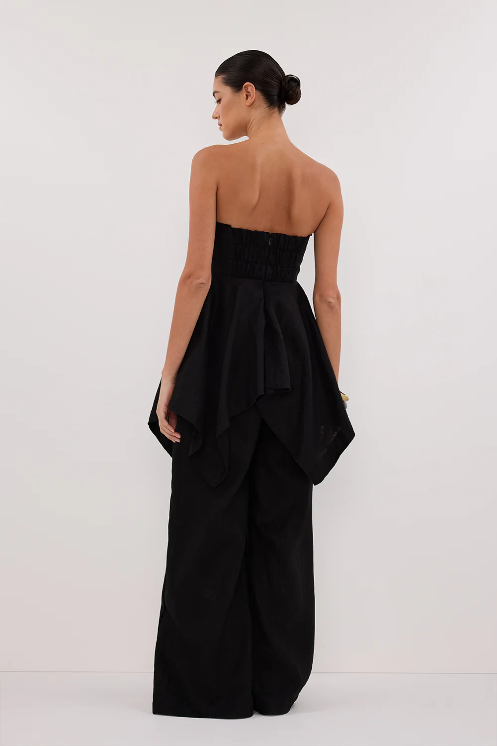 LUNA BLACK LINEN HANDKERCHIEF TOP - Yukikoi