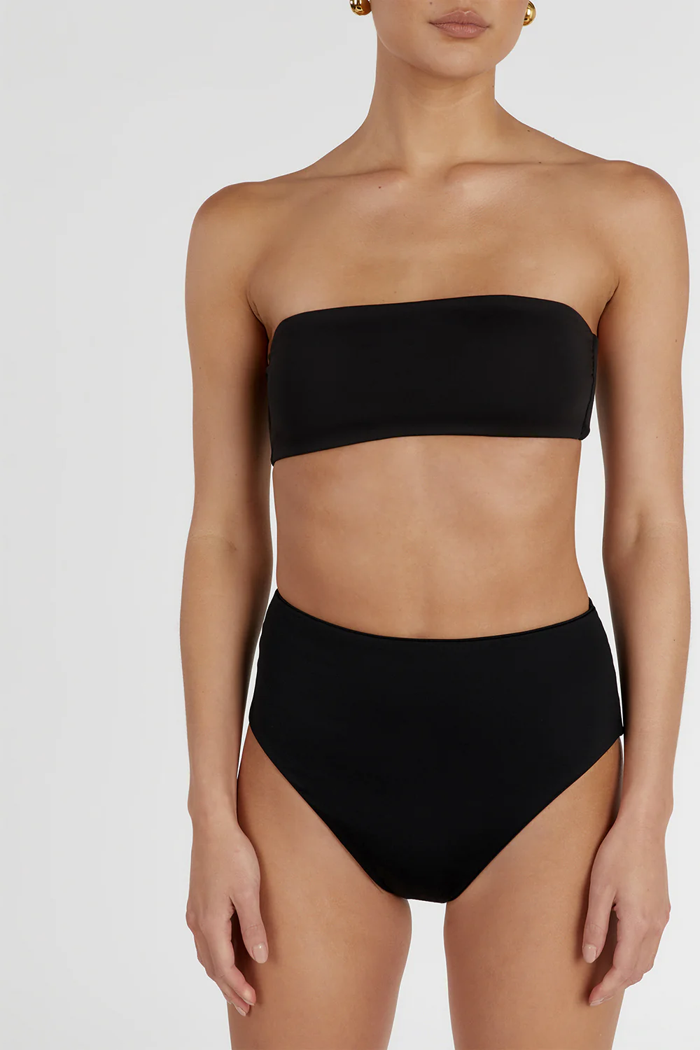 CALLIE BLACK HIGH WAISTED BRIEF - Yukikoi