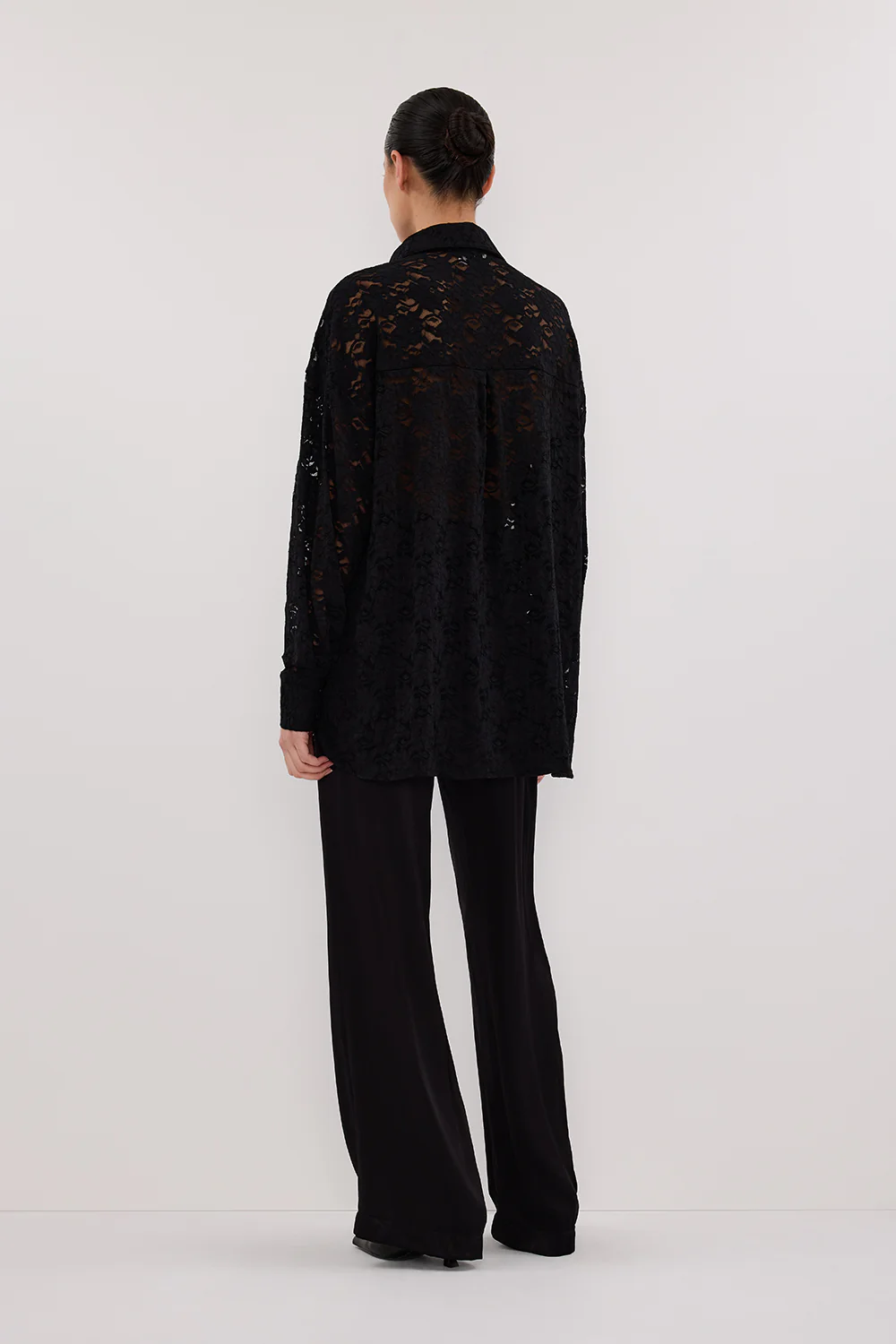 LOULA BLACK LACE LONG SLEEVE SHIRT - Yukikoi