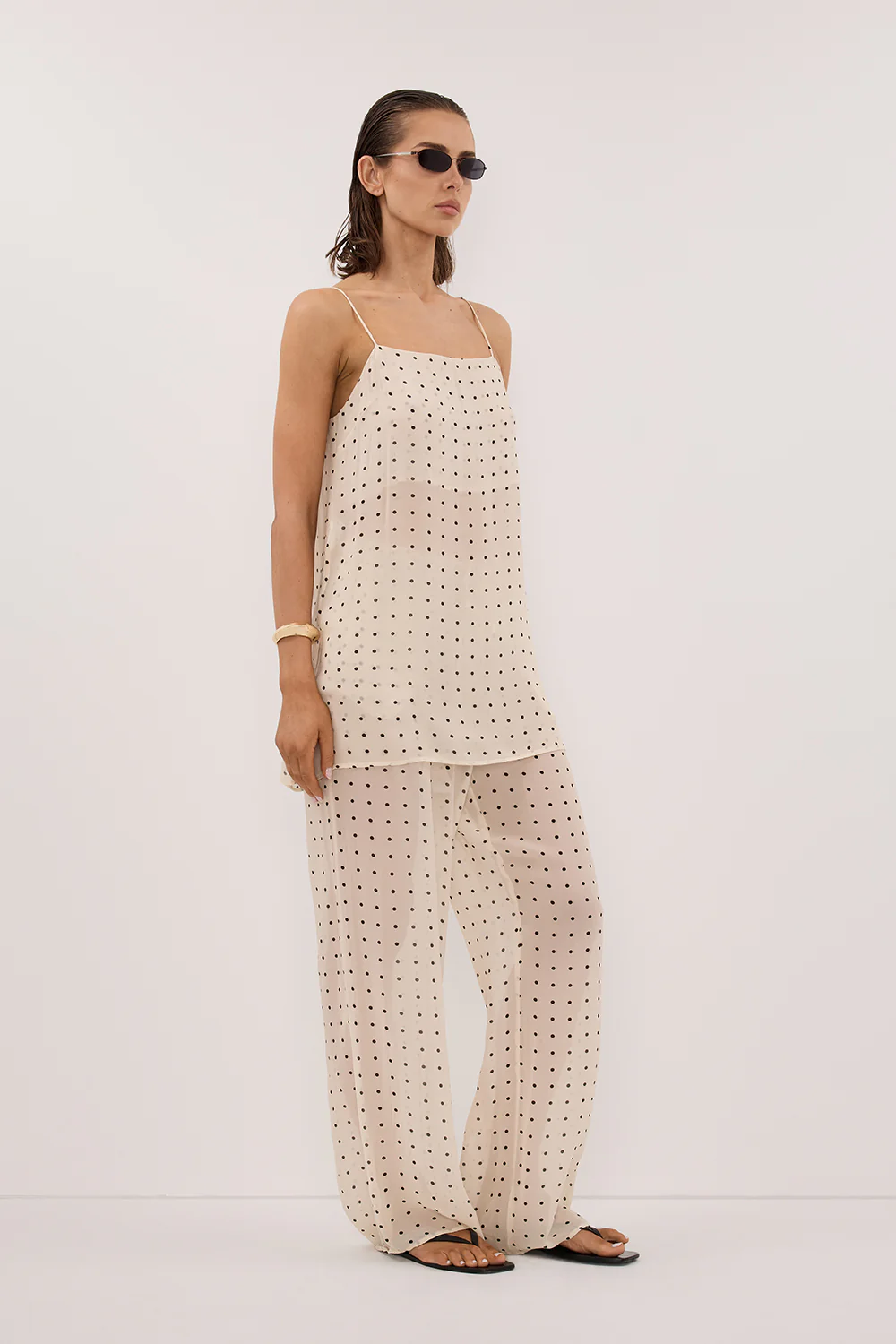 VANESSA SANDSTONE SLEEVELESS SPOT CAMI TOP - PRE ORDER - Yukikoi