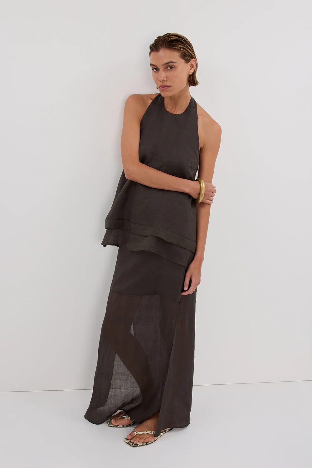 CARMEL PETROL RAMIE HALTER TOP - Yukikoi