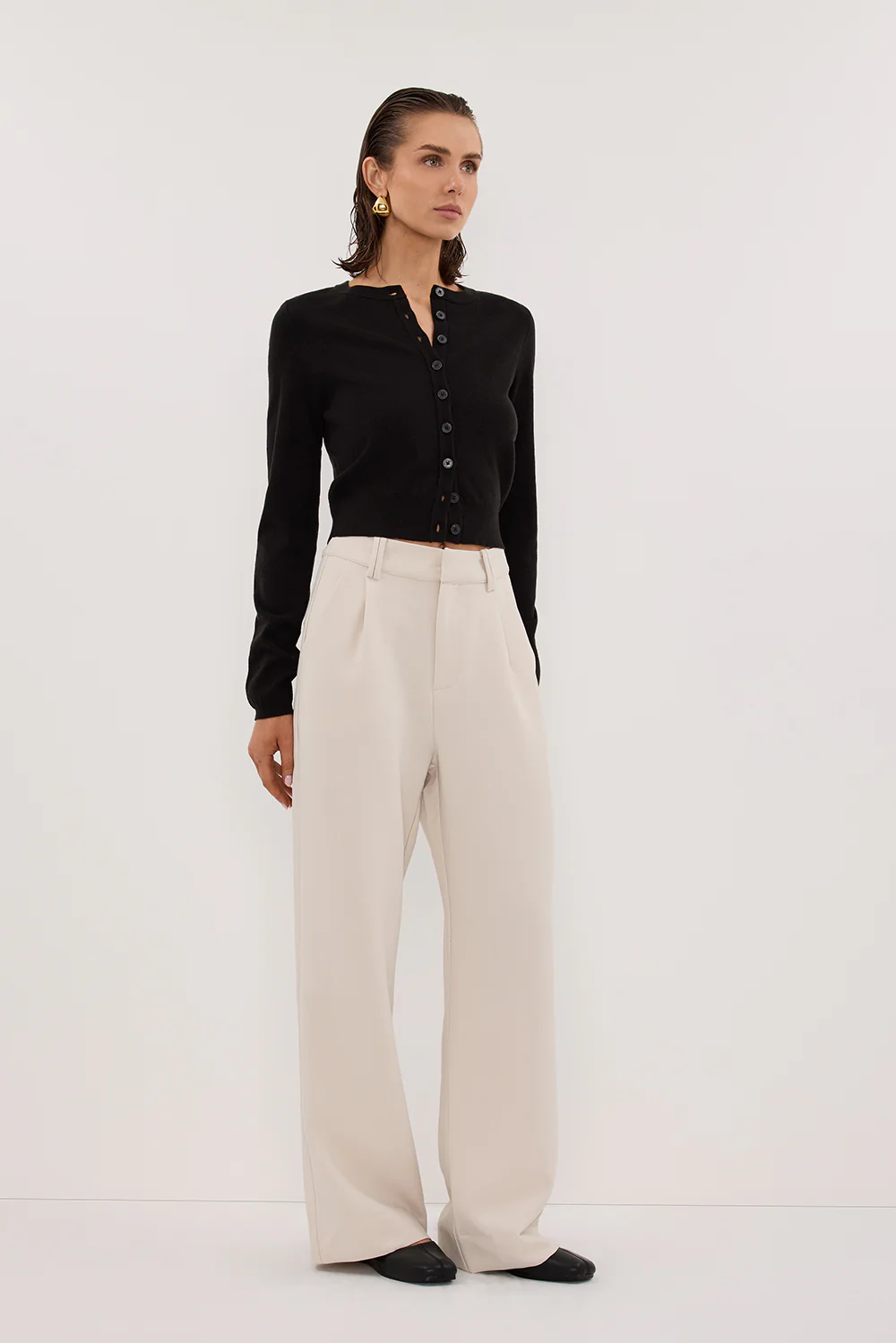 MONACO BLACK LONG SLEEVE CARDIGAN - Yukikoi