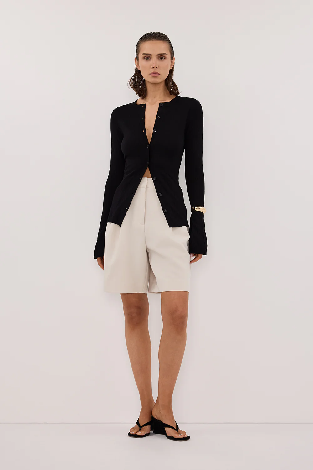 ALIAS BLACK LONG SLEEVE KNIT TOP - Yukikoi