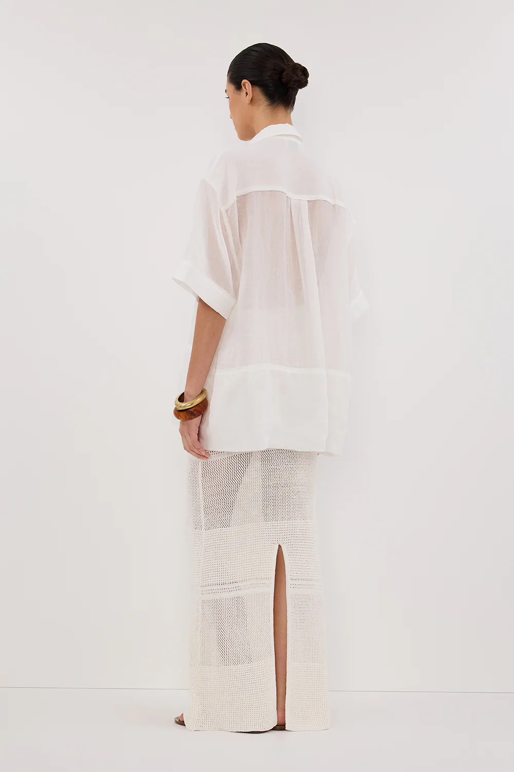 HALLIE OFF WHITE CROCHET MAXI SKIRT - Yukikoi