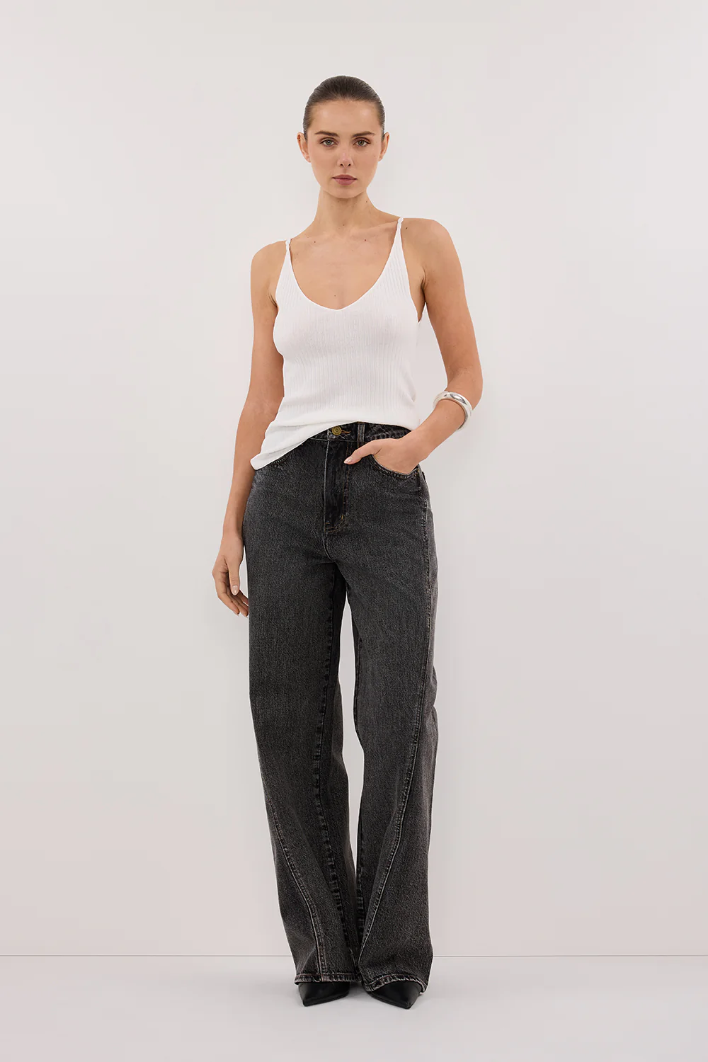 JOY OFF WHITE TWIST KNIT TANK - Yukikoi