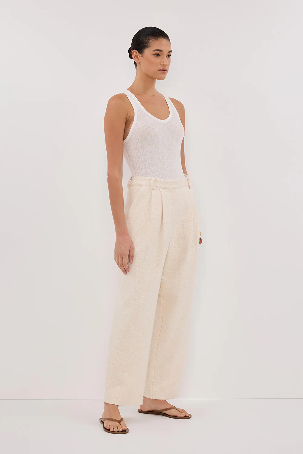 NIA NATURAL OPEN WEAVE PANT - Yukikoi