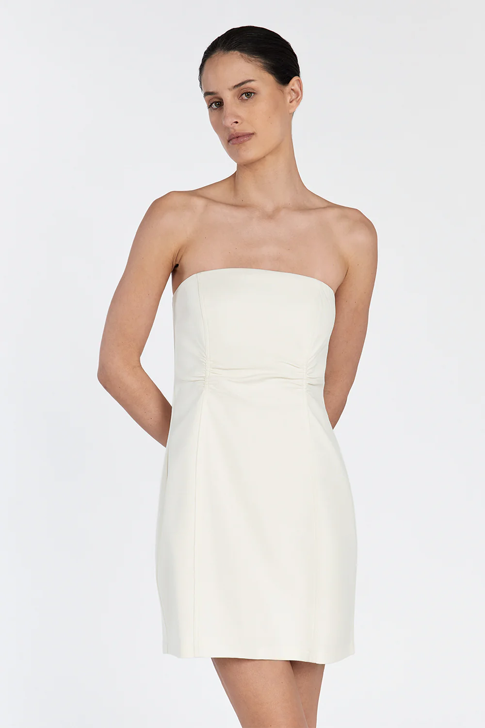 FRANCES CREAM STRAPLESS MINI DRESS - Yukikoi