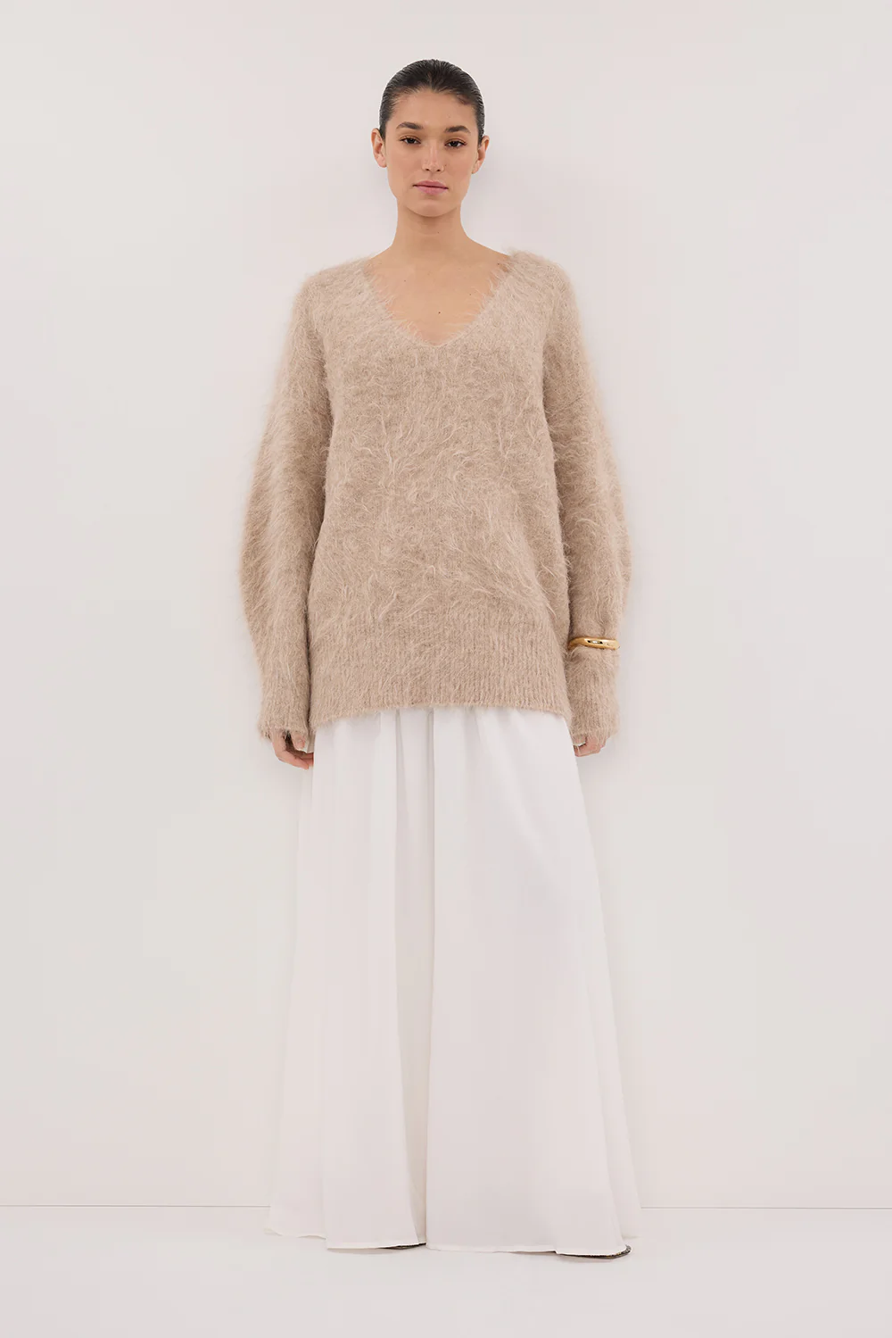 SIERRA WHITE TEXTURED MIDI SKIRT - Yukikoi