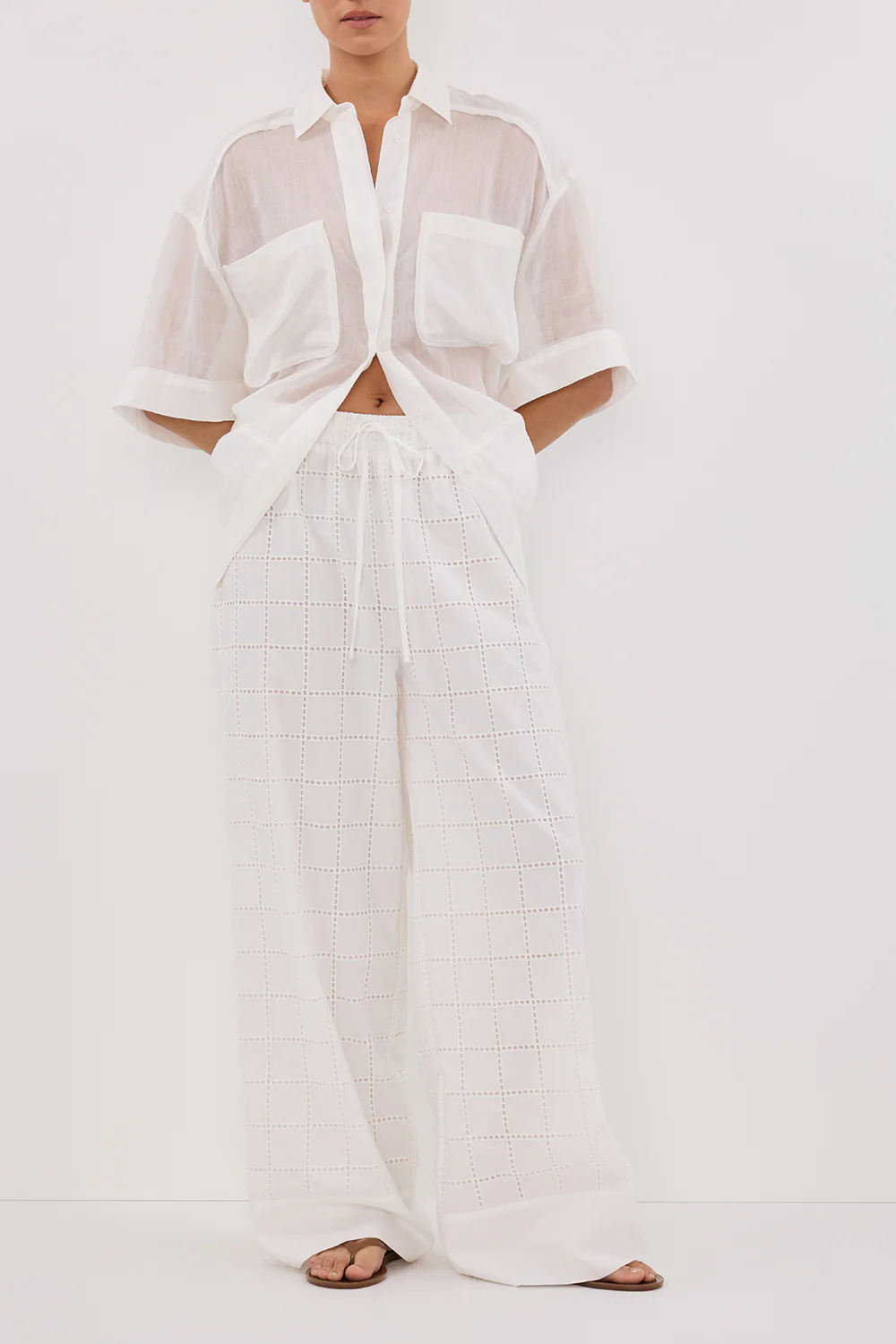 OWEN WHITE BRODERIE PANT - Yukikoi