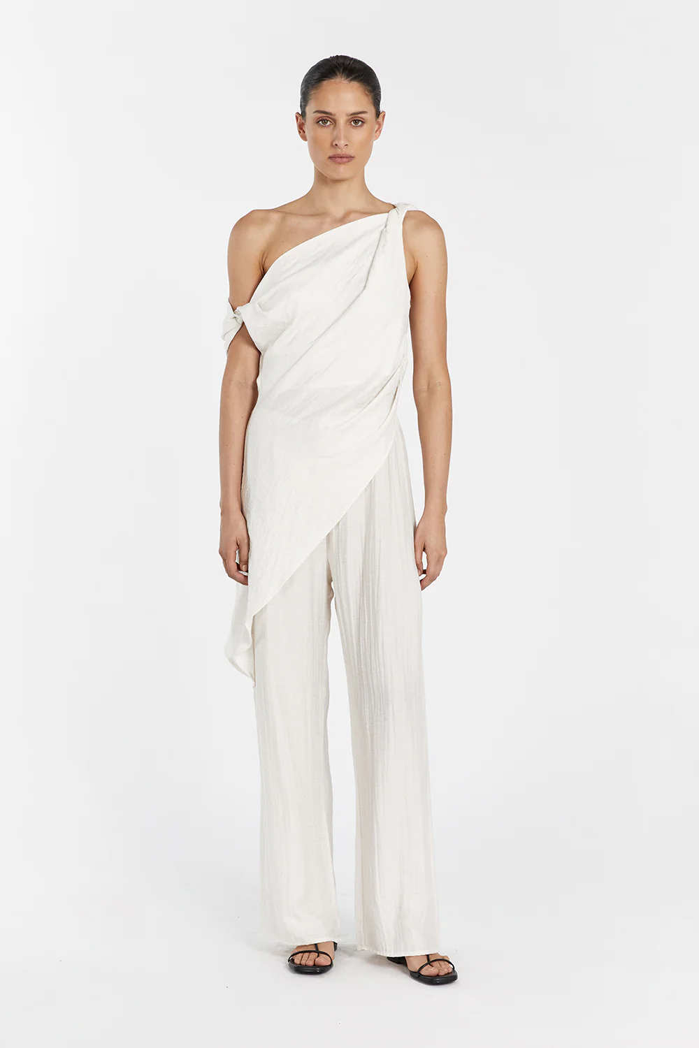 JOLIE CREAM MARLE DRAWSTRING PANT - Yukikoi