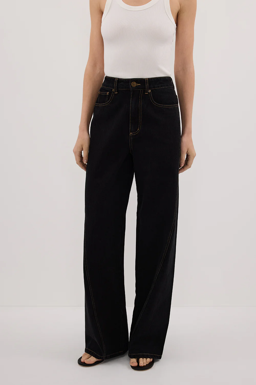 CARSON JET BLACK TALL WIDE LEG JEAN - Yukikoi