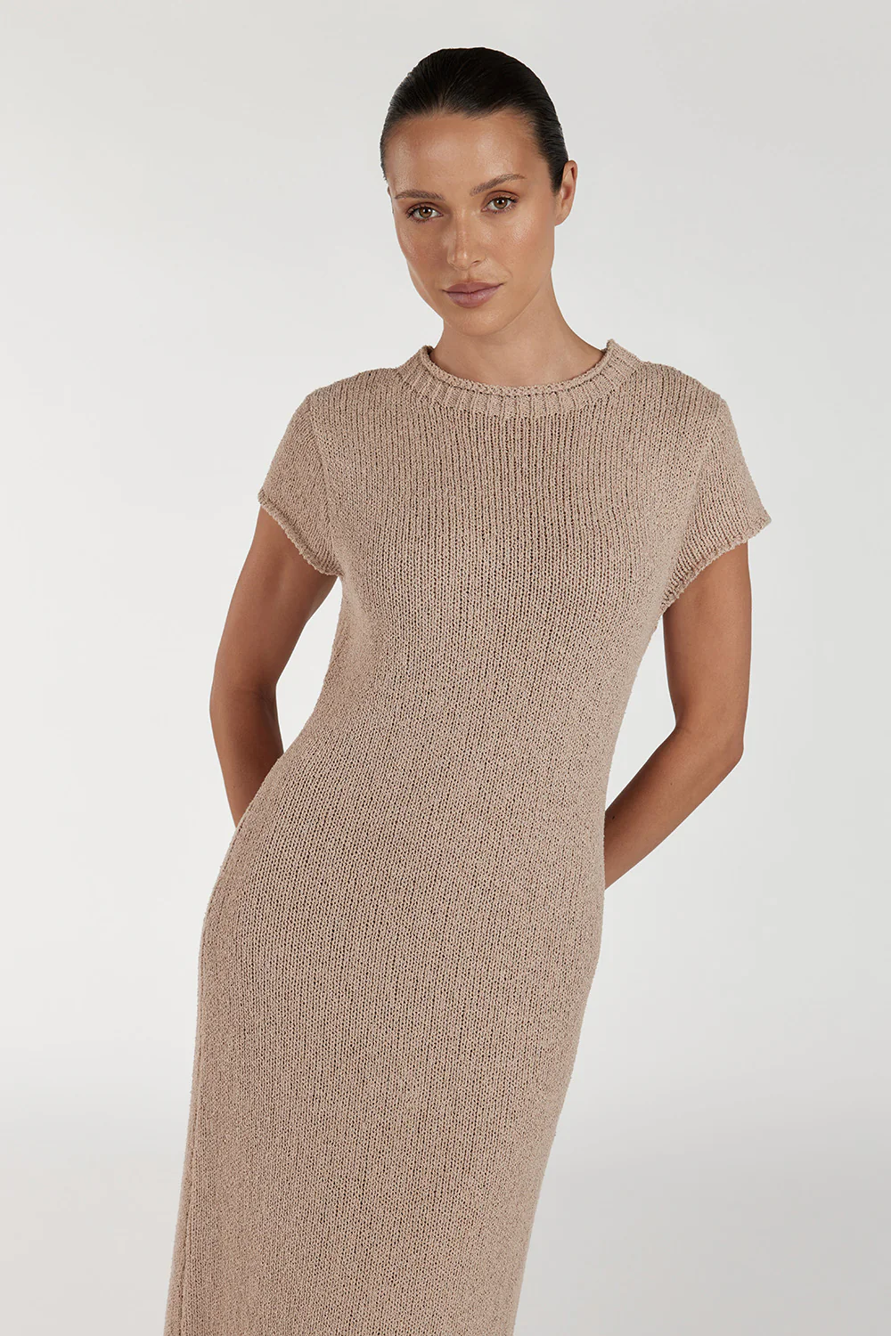 LEO TAN KNIT MIDI DRESS - Yukikoi