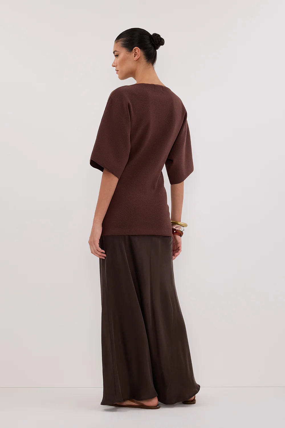 LIA WALNUT SLEEVED KNIT TOP - Yukikoi