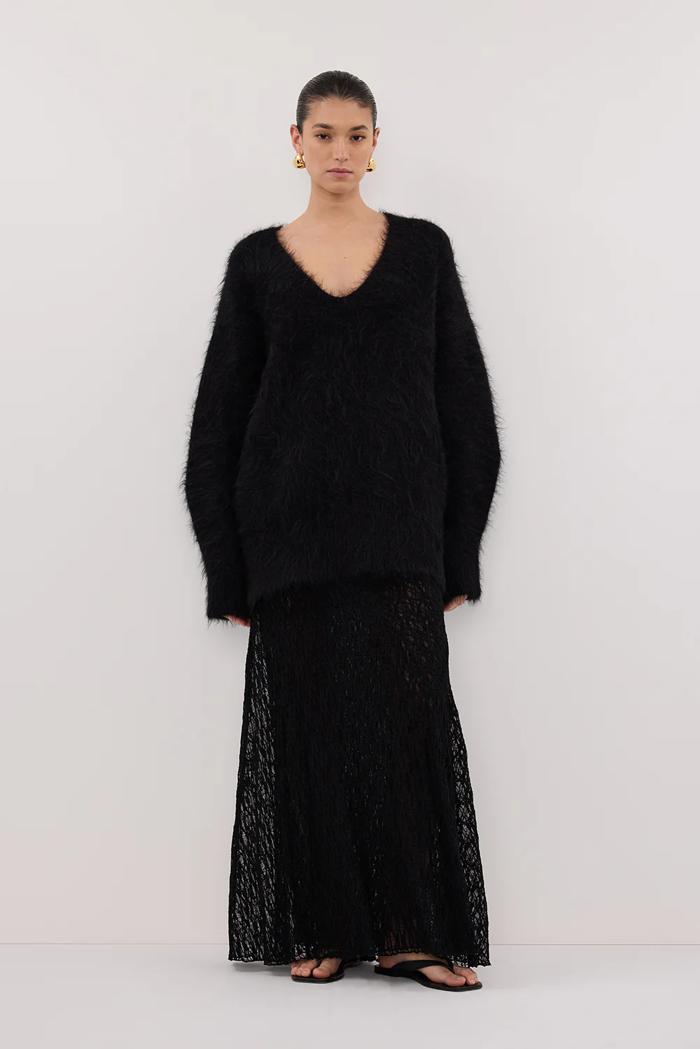 LIZZIE BLACK LAYERED LACE SKIRT - Yukikoi