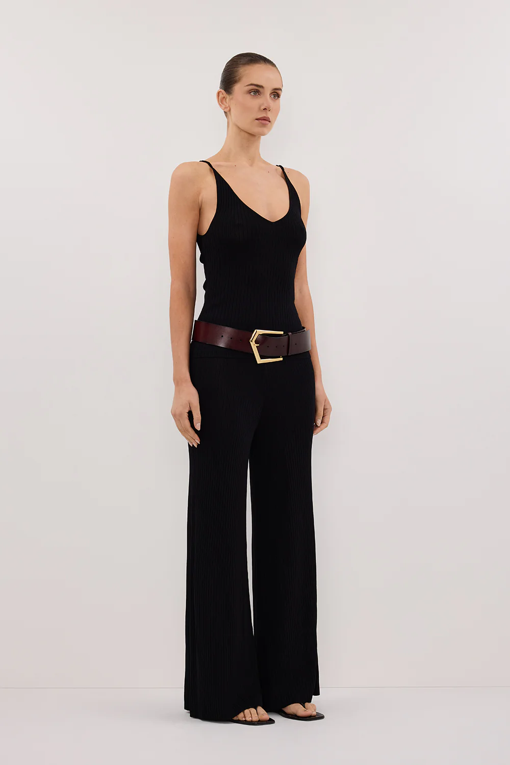 JOY BLACK TWIST KNIT TANK - Yukikoi