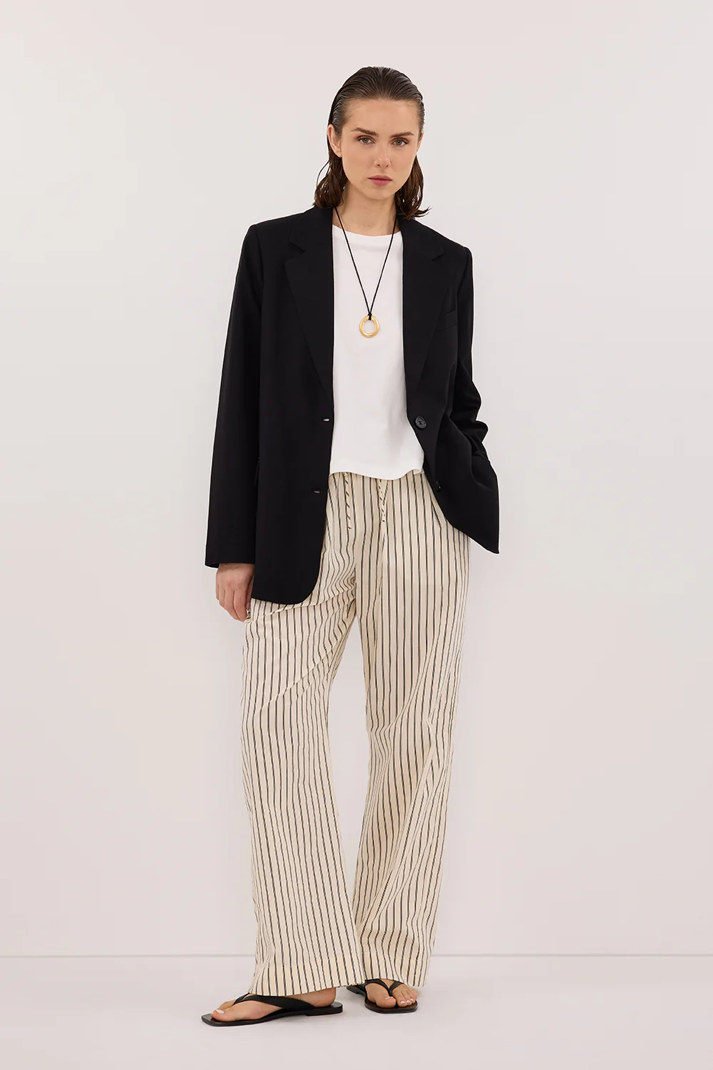 SABLE CREAM SILK BLEND PANT - Yukikoi