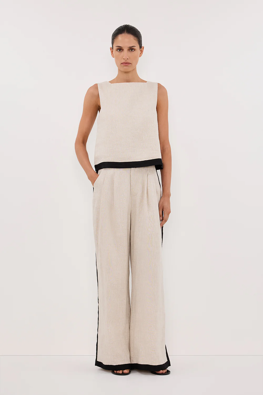 EBONY NATURAL LINEN TOP - Yukikoi