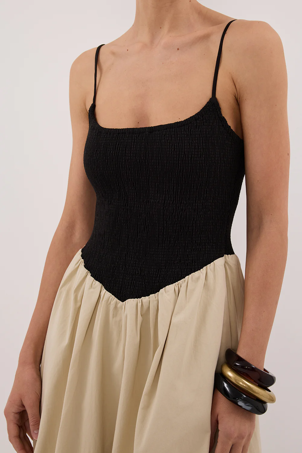 MILANO BLACK AND STONE MIDI DRESS - Yukikoi