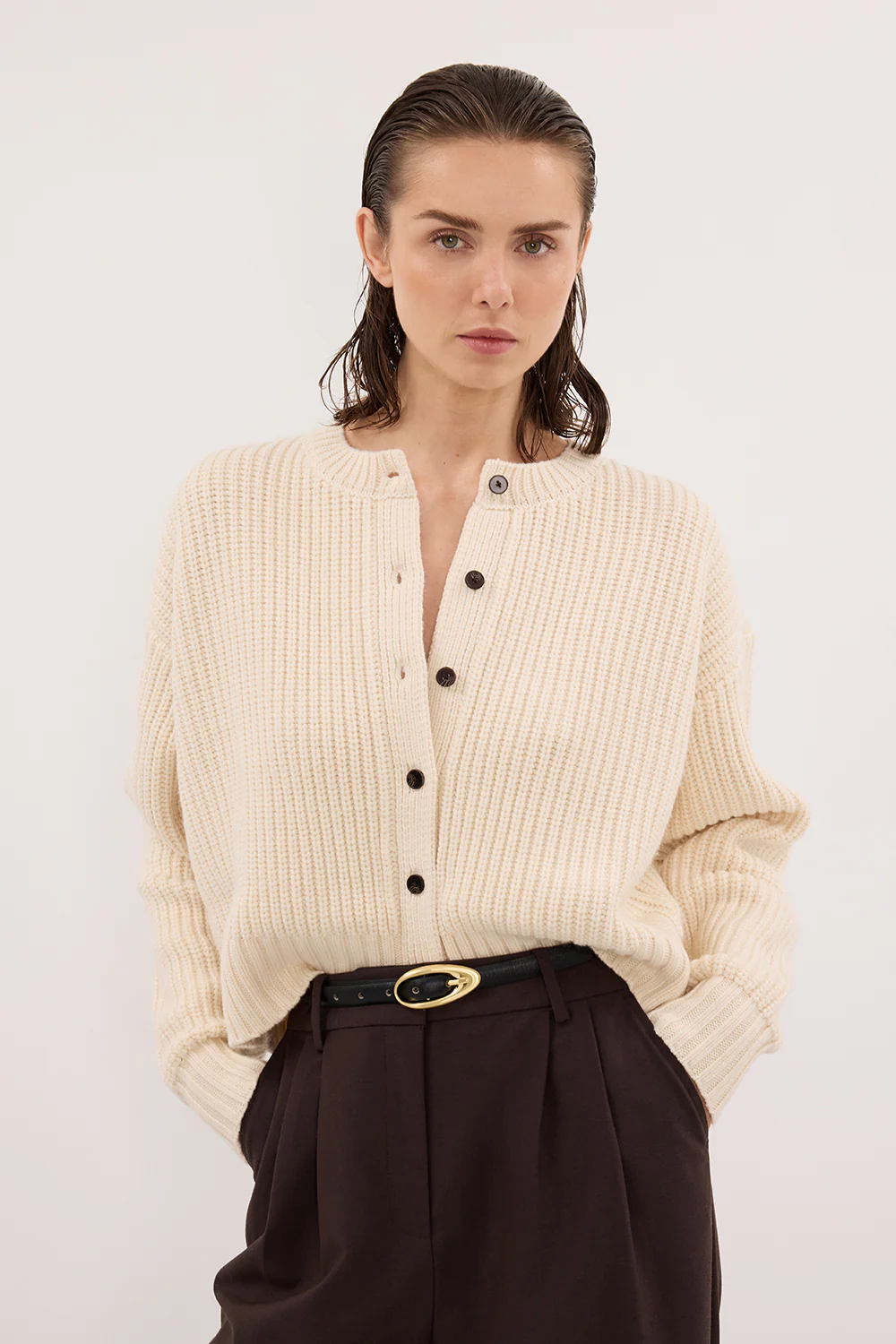 EVALINA SANDSTONE KNIT CARDIGAN - Yukikoi