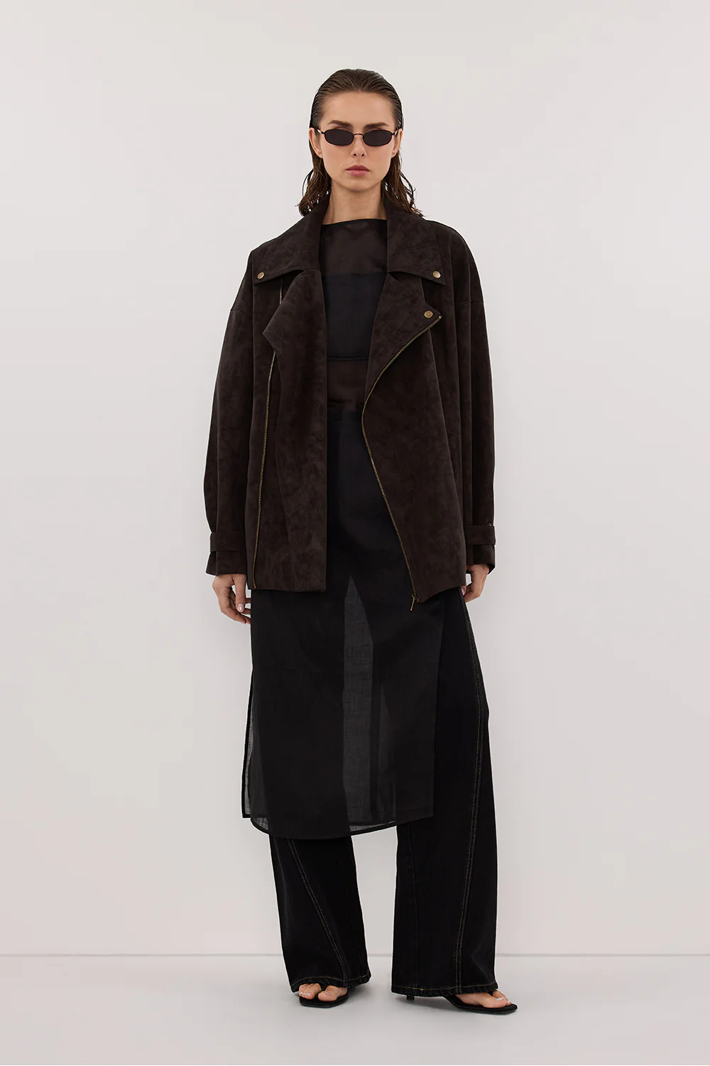 OAKLAND CHOC OVERSIZED FAUX SUEDE JACKET - Yukikoi