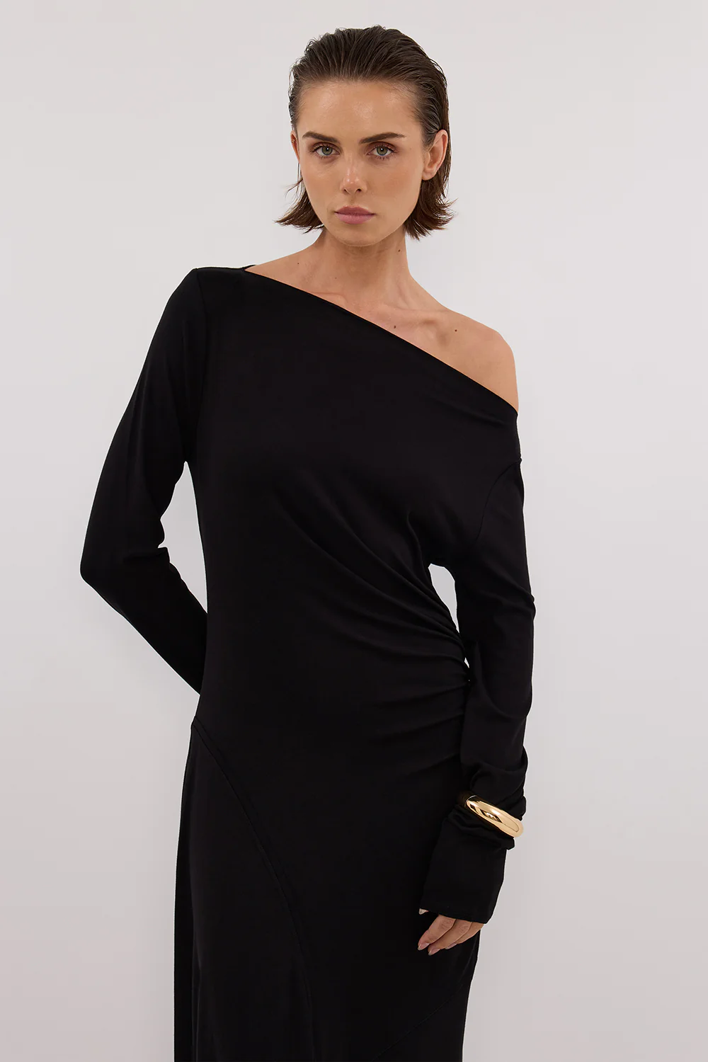 HADLEY BLACK LONG SLEEVE KNIT MAXI DRESS - Yukikoi
