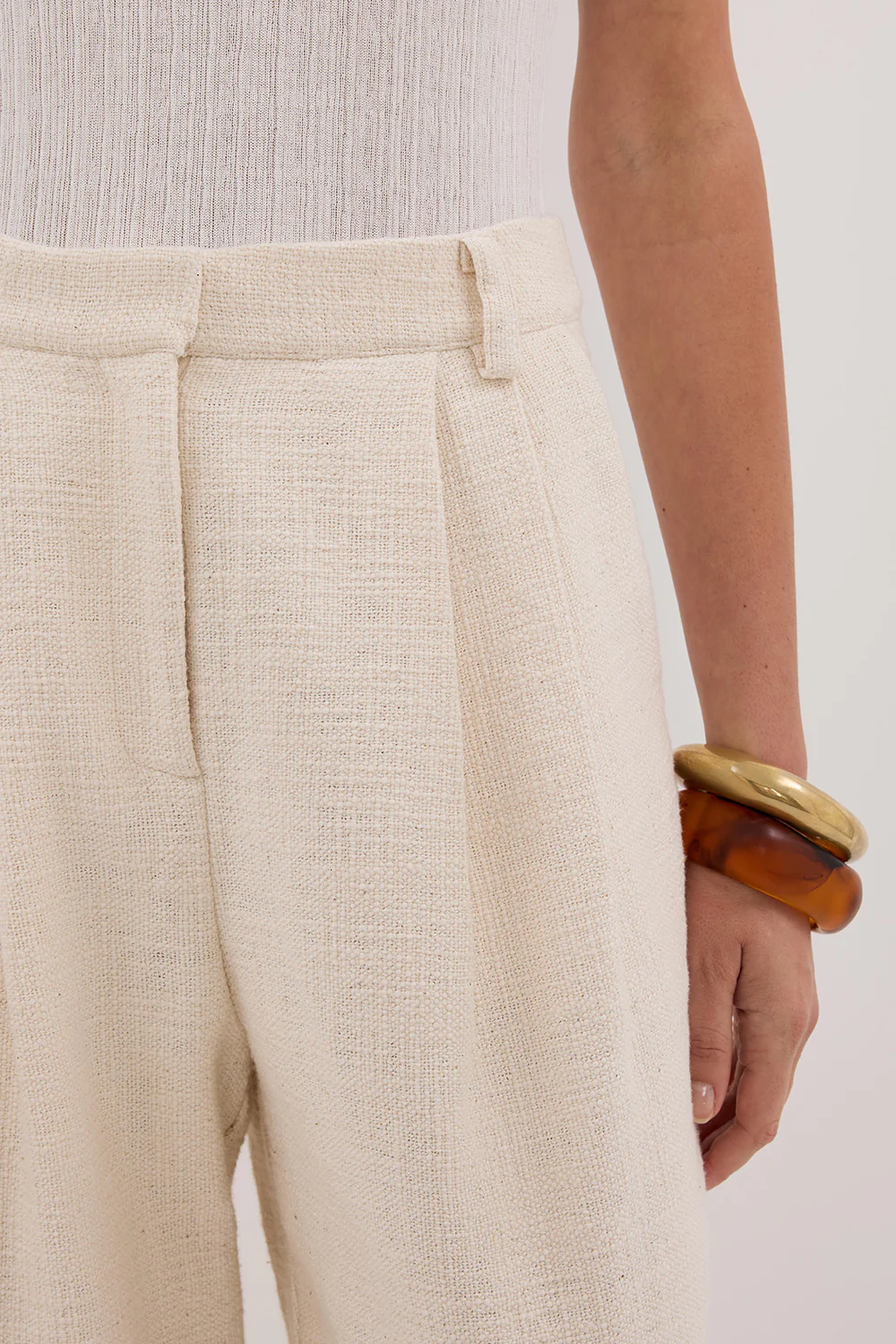 NIA NATURAL OPEN WEAVE PANT - Yukikoi