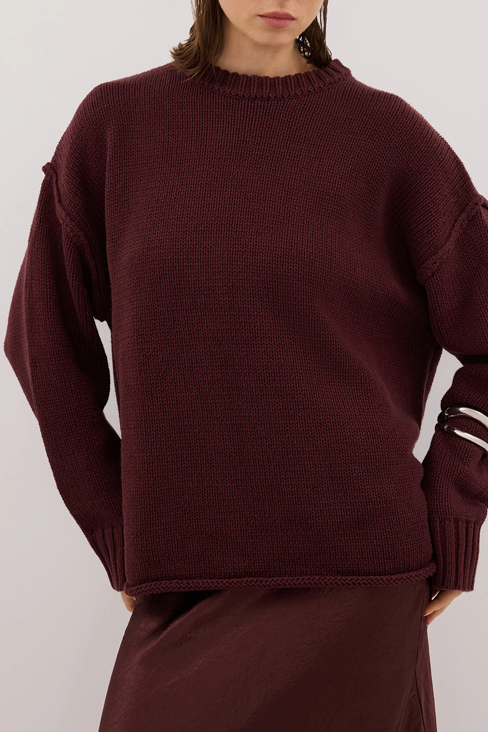 ROY WALNUT OVERSIZED LONGLINE KNIT JUMPER - Yukikoi