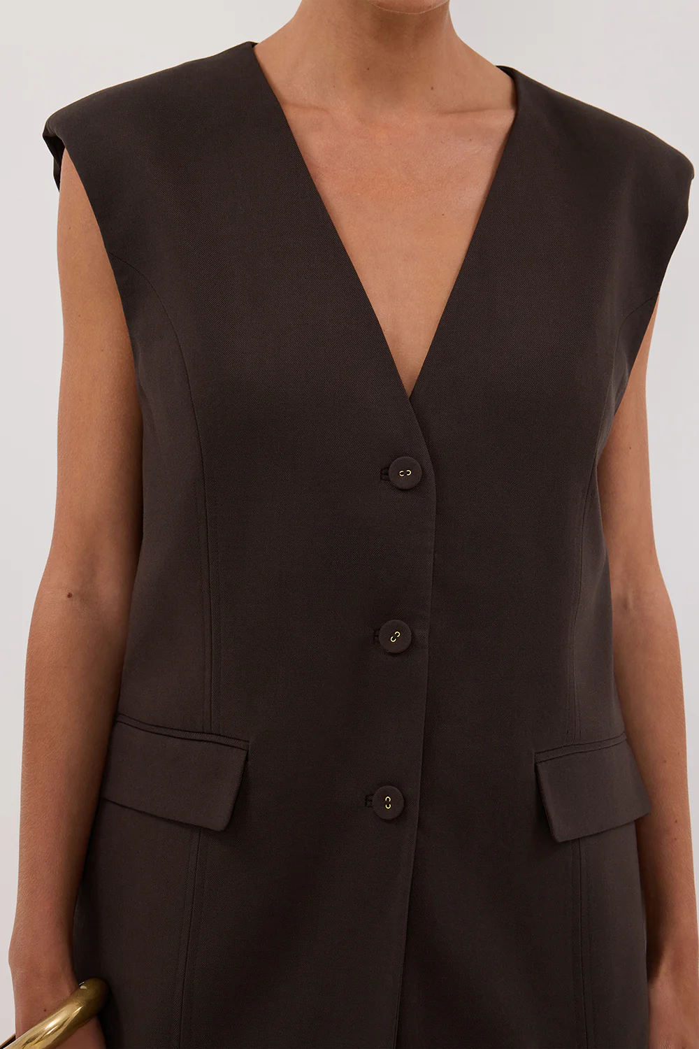 OLIVER BITTER CHOC OVERSIZED VEST - Yukikoi