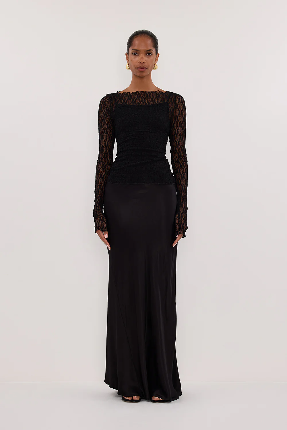 LIZZIE BLACK LACE LONG SLEEVE TOP - Yukikoi