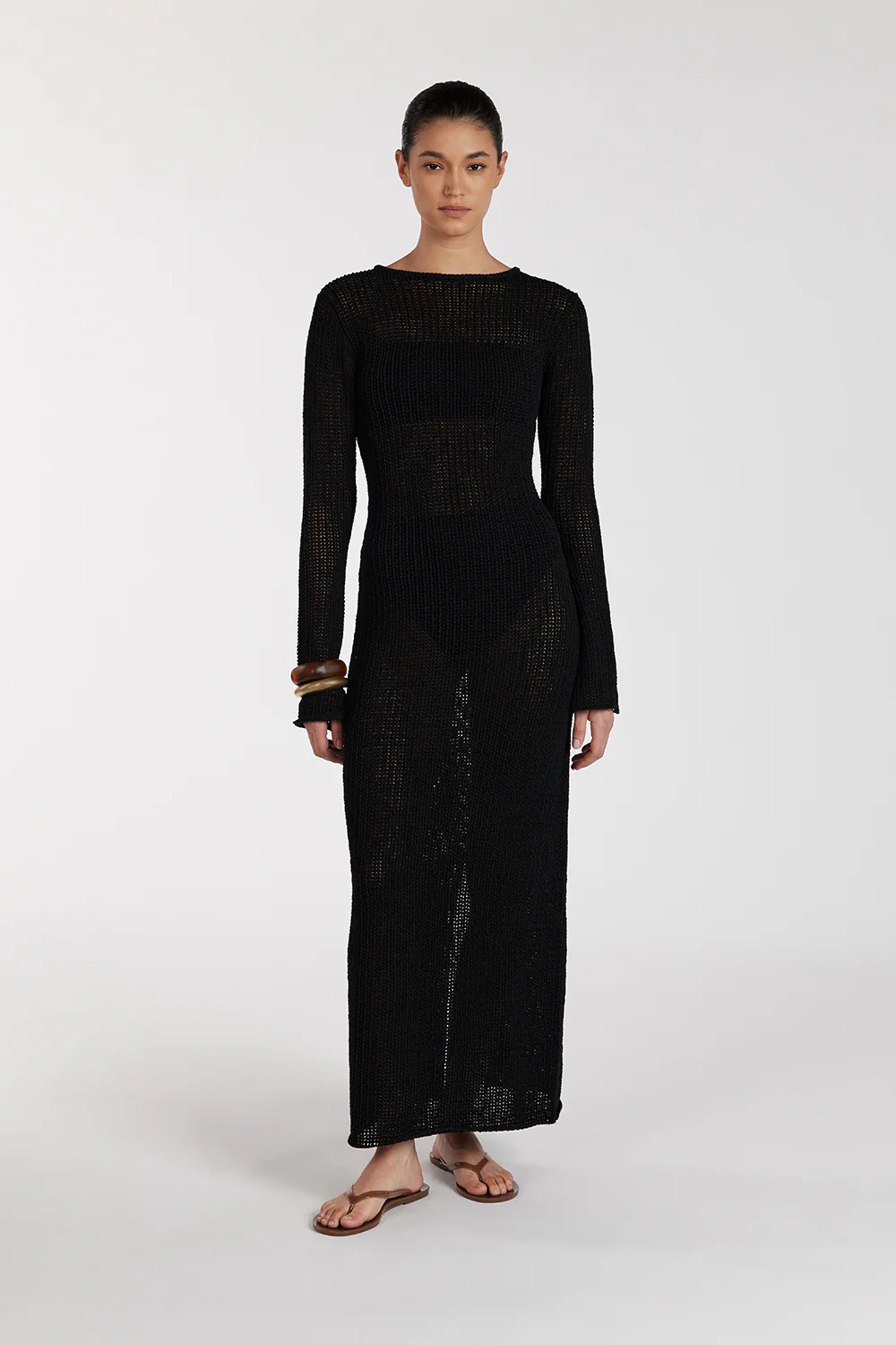 MARGOT BLACK CREW NECK DRESS - Yukikoi