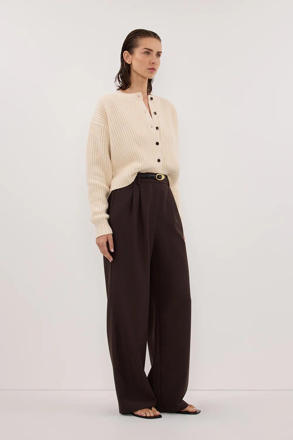 EVALINA SANDSTONE KNIT CARDIGAN - Yukikoi