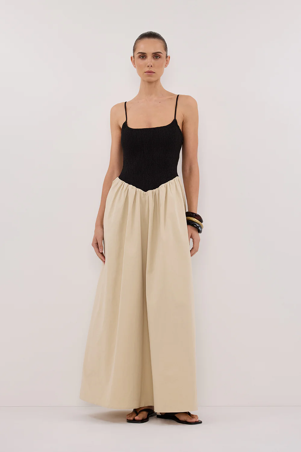 MILANO BLACK AND STONE MIDI DRESS - Yukikoi