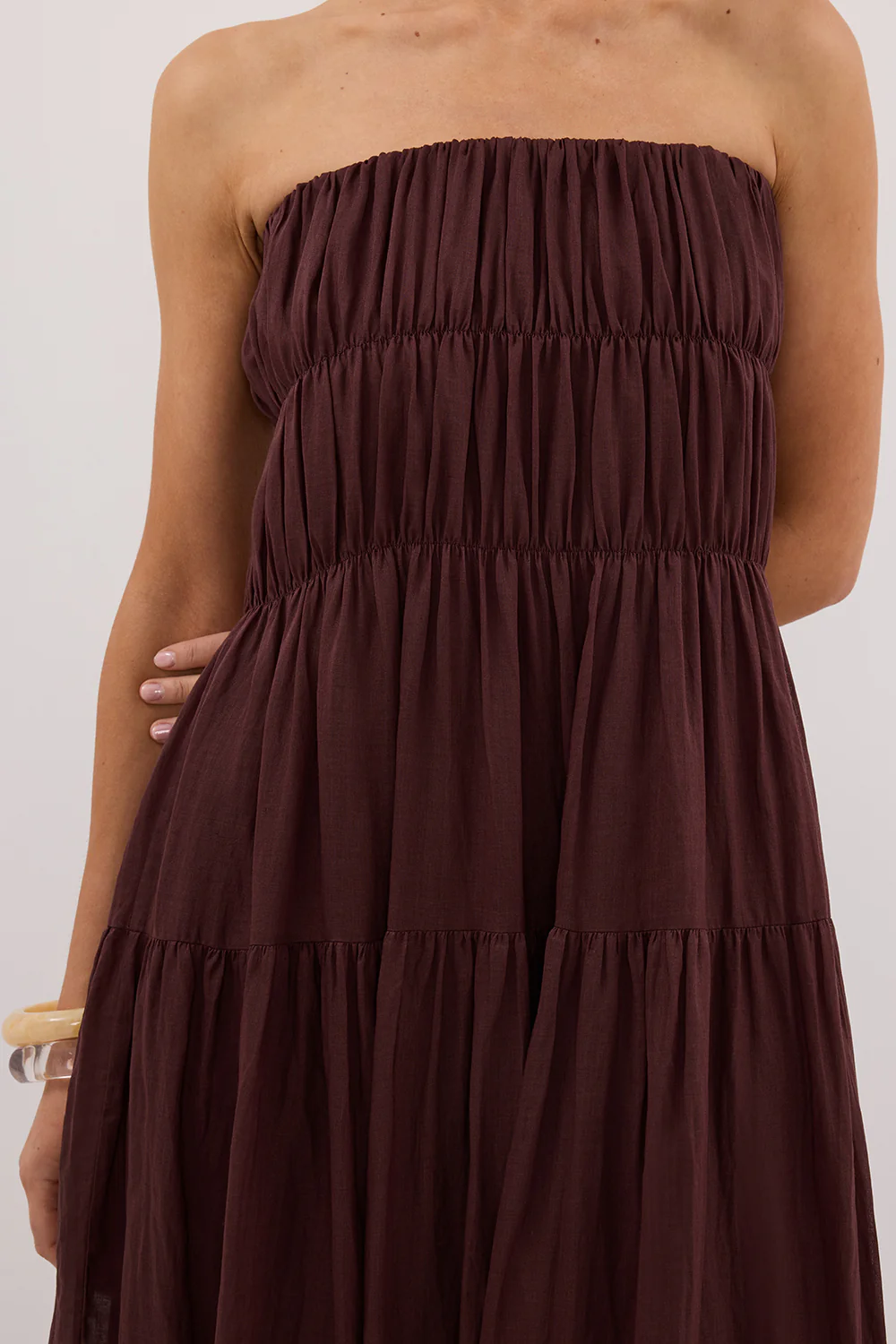ARTIE WALNUT RAMIE MIDI DRESS - Yukikoi
