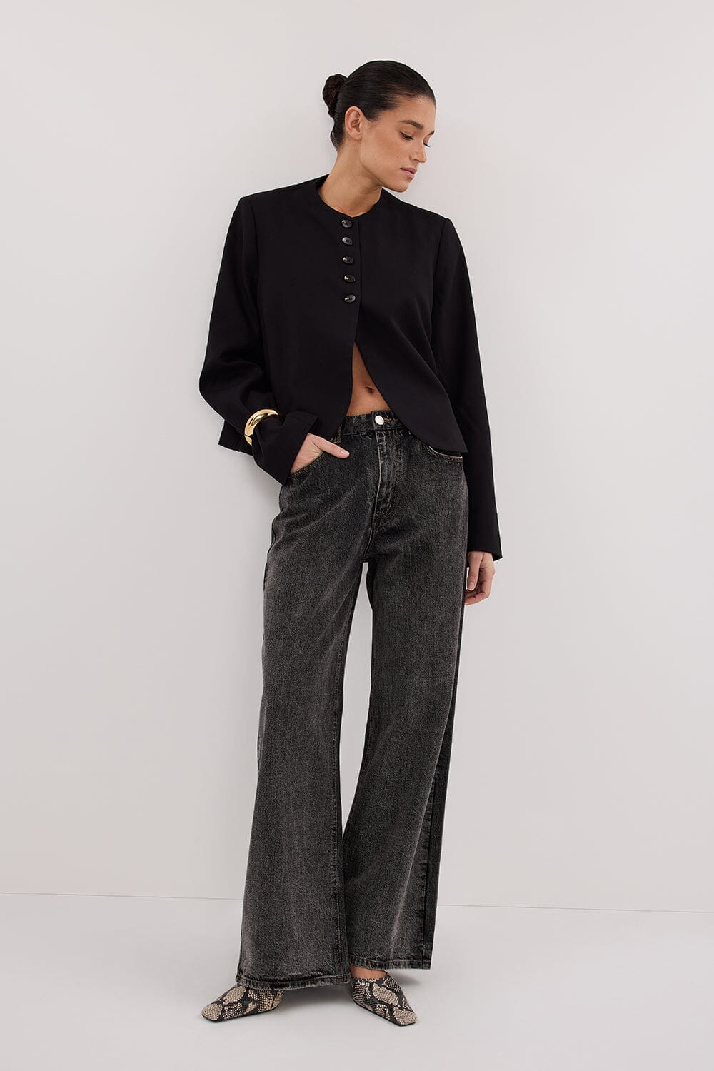 REAGAN 2.0 WASHED BLACK SLOUCHY JEAN - Yukikoi