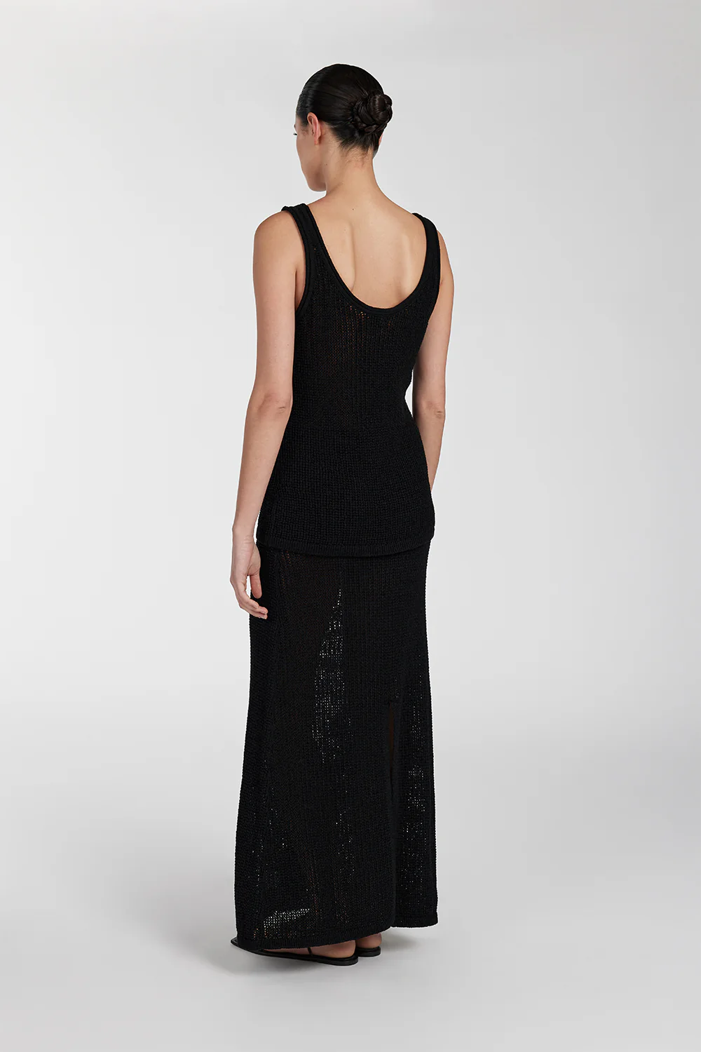 MARGOT BLACK CROCHET MIDI SKIRT - Yukikoi