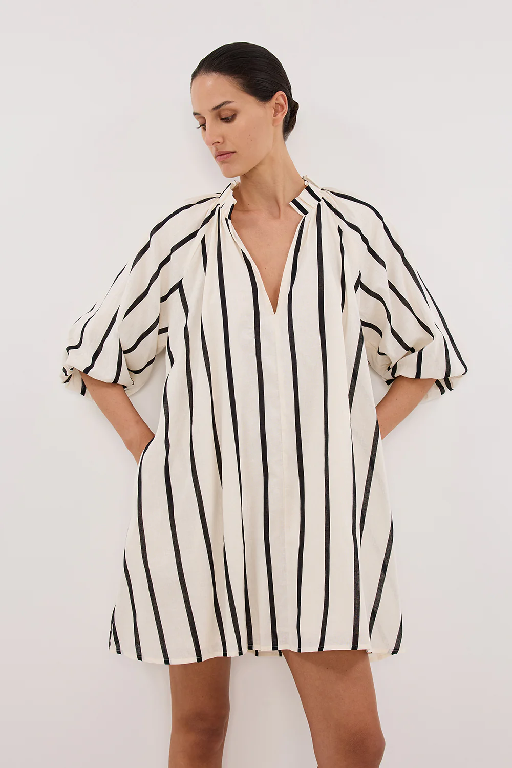 ELLIOT CREAM STRIPE SMOCK DRESS - Yukikoi