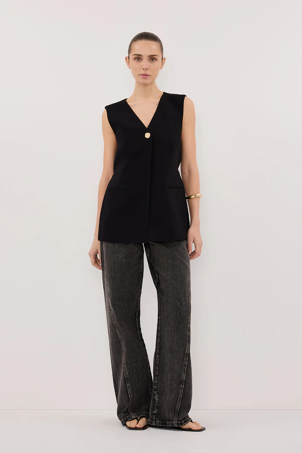 SONNY BLACK TAILORED VEST - Yukikoi