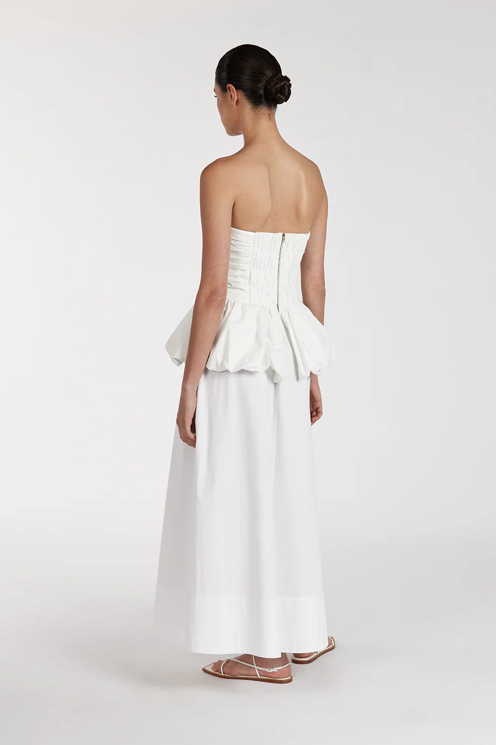 PEGGY WHITE COTTON STRAPLESS TOP - Yukikoi