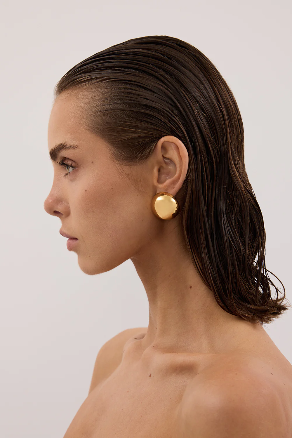 ANNA ROSSI DOMED GOLD EARRING - Yukikoi