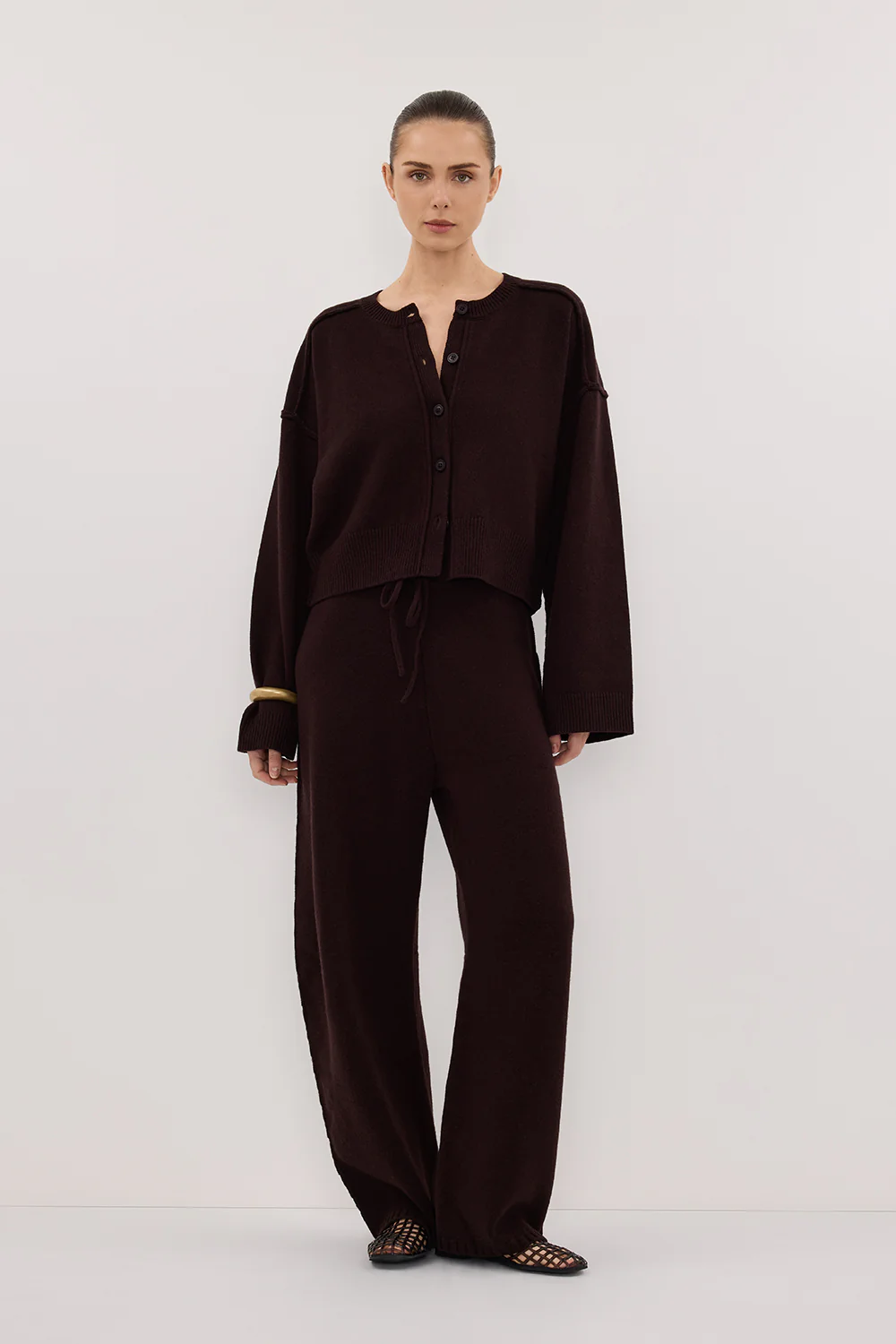 PAIGE CHOC WOOL KNIT PANT - Yukikoi