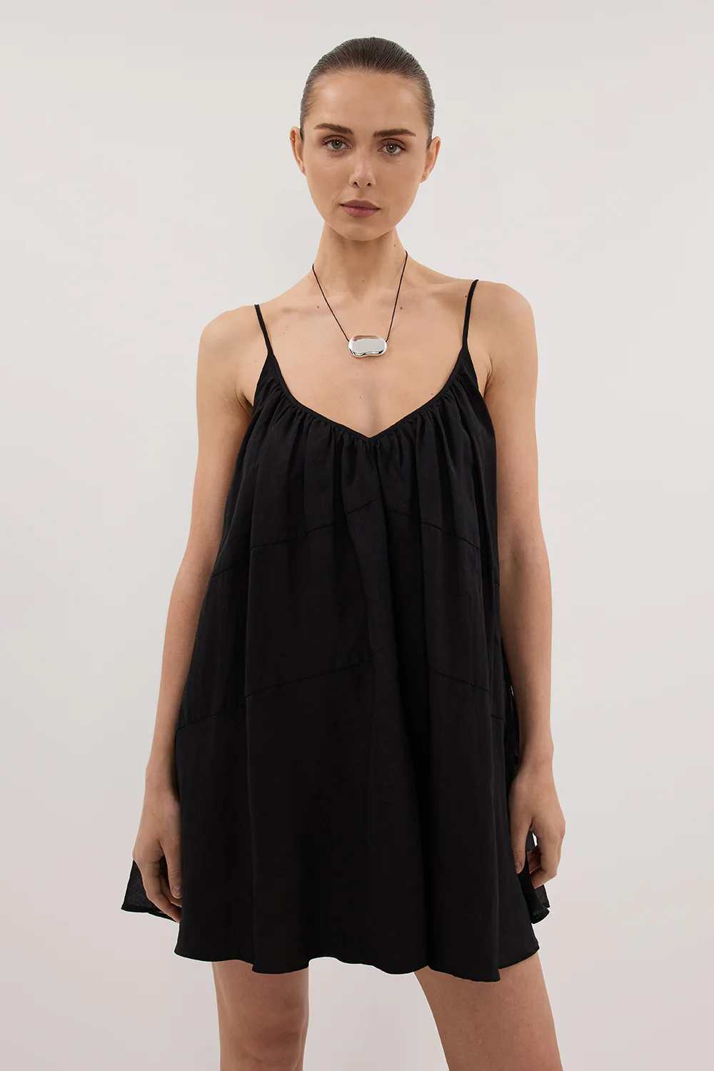 KAHN BLACK RAMIE MINI DRESS - Yukikoi