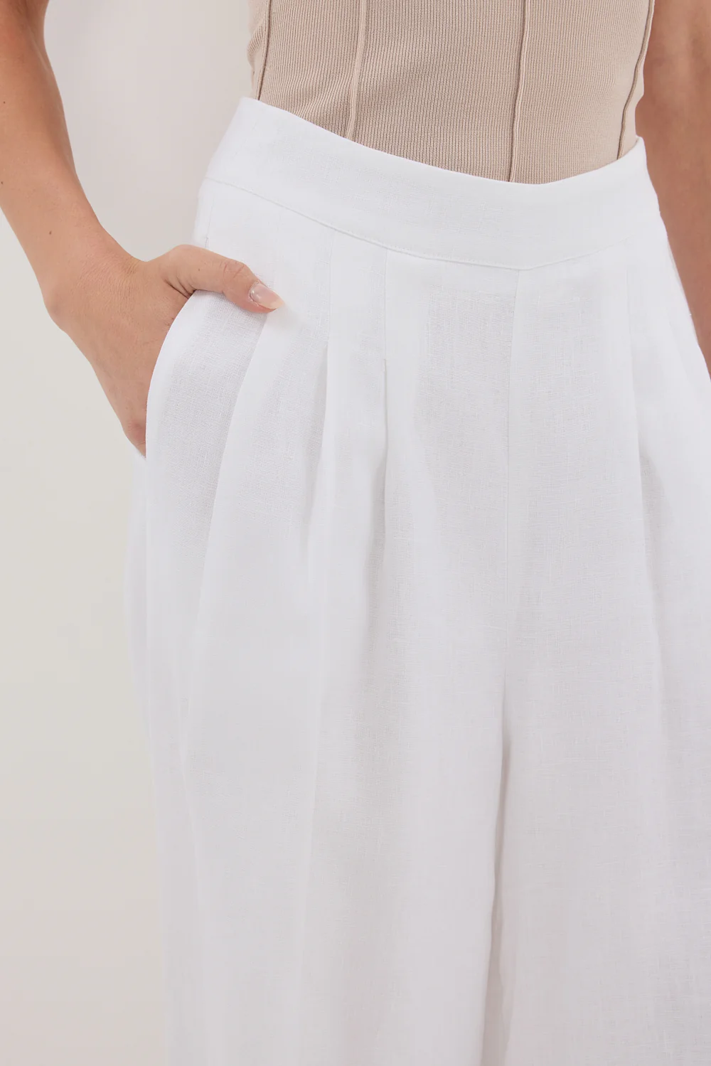 CODY WHITE WIDE LINEN PANT - Yukikoi