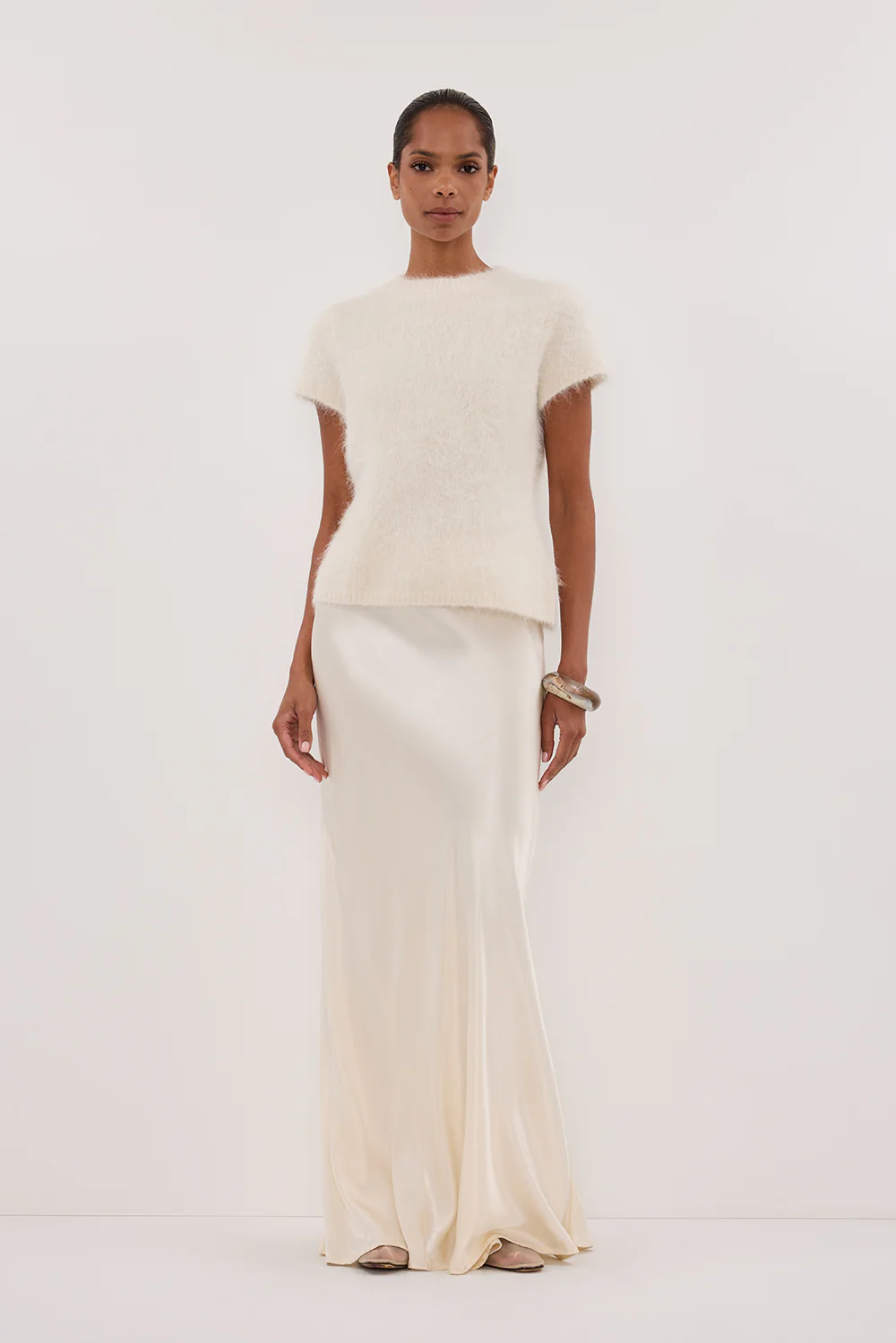 SALMA IVORY CAP SLEEVE KNIT TOP - Yukikoi