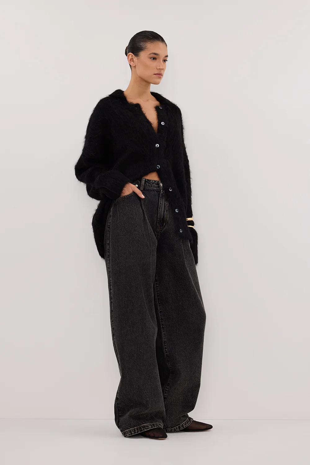 STERLING WASHED BLACK DENIM JEAN - Yukikoi