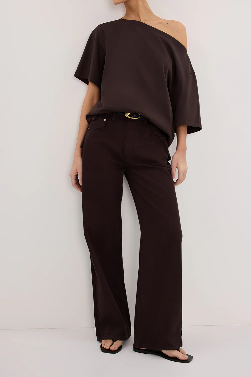 REAGAN 2.0 BURNT CHOC SLOUCHY JEAN - Yukikoi