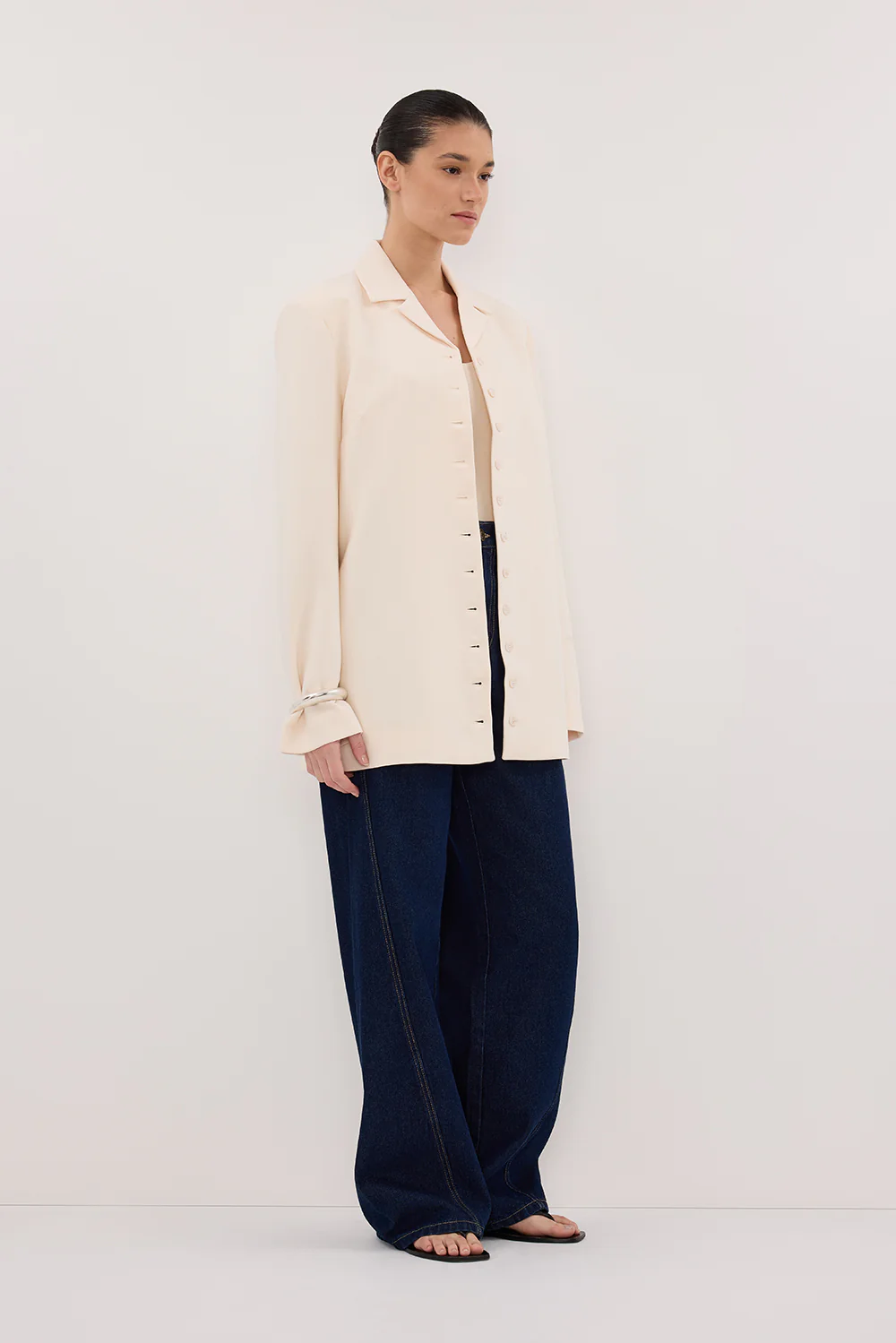 RYKER CREAM OVERSIZED BLAZER - Yukikoi