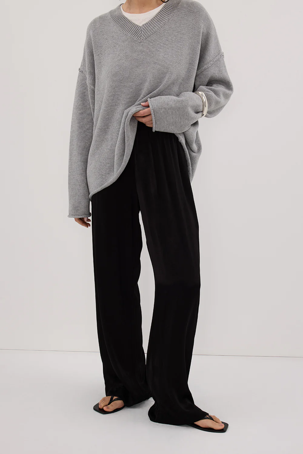 MONICA BLACK SATIN PANT - Yukikoi