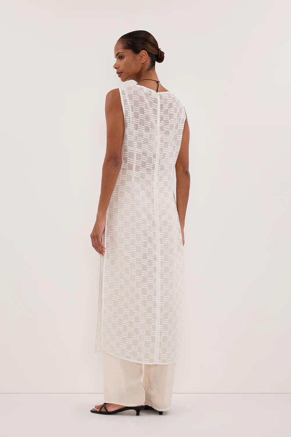 ELBA WHITE SHEER TUNIC TOP - Yukikoi