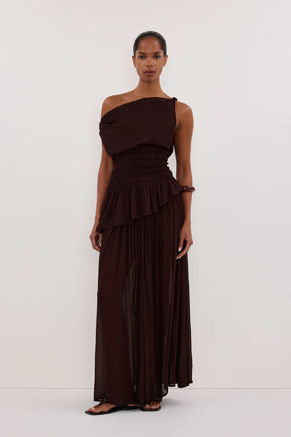 TIANA DARK CHOC ASYM TOP - Yukikoi